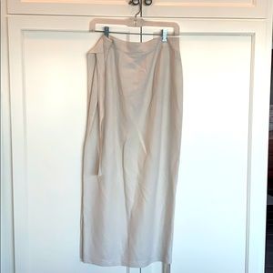 Long White Wrap Skirt